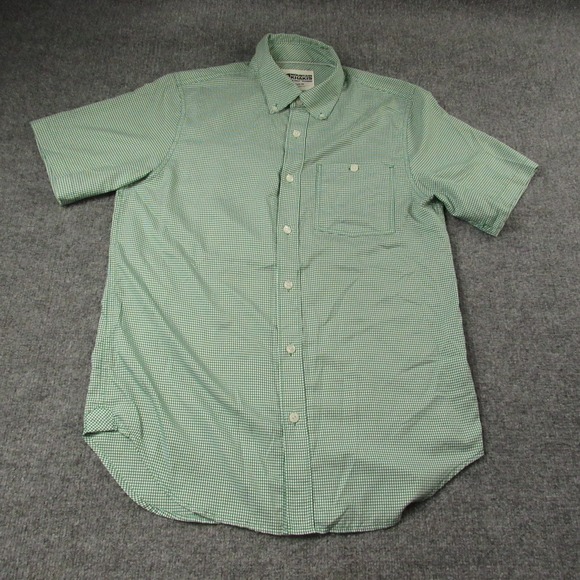 Mountain Khakis‎ Shirt Mens Medium Green Gingham Check Passport EC Outdoor - Picture 2 of 13